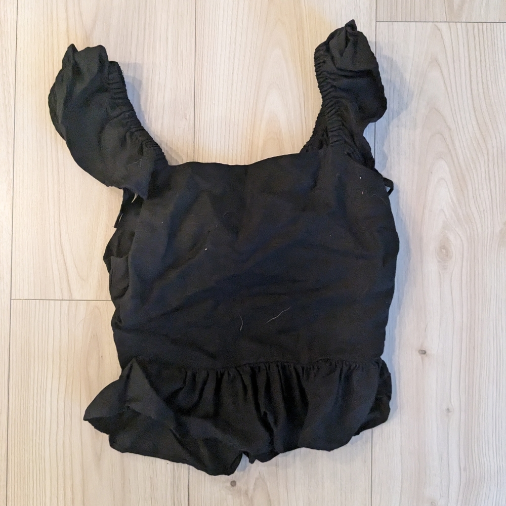 Chic Black Ruffle Blouse